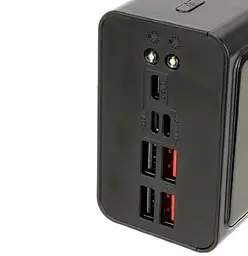 Зовнішній акумулятор XO PR125 50000 мач із лампою ліхтарем LED чорний - мініатюра 3