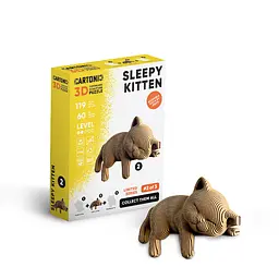 SLEEPY KITTEN - Картонний 3Д пазл Cartonic