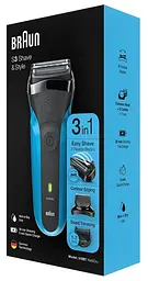 Електробритва Braun Series 3 310BT Black/Blue - мініатюра 3