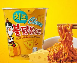 Локшина швидкого приготування Samyang Buldak Hot Chicken Flavour Ramen Cheese 70г - мініатюра 3