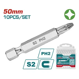 Викрутні насадки PH2 Total 50 мм 10 шт. (TAC16PH223)