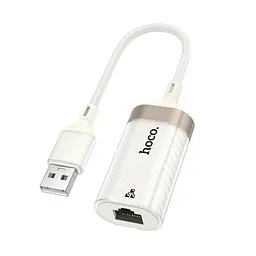 USB-хаб Hoco UA41 Crystal USB ethernet adapter(100 mbps) White
