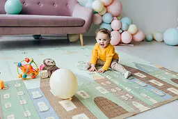 Дитячий двосторонній складний килимок Poppet Спальні малюки та Чарівне місто, 180x150x1 см (PP011-150) - мініатюра 11