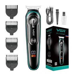 Триммер VGR V-075, 4 насадки, LED-дисплей, 5000 RPM, 600 mAh, Black