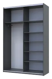 Шафа-купе Doros G-Caiser 2 дзеркала/3 частини 160х60х240 см Графітовий (42005021) - мініатюра 3