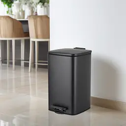 Відро для сміття з плавним закриттям квадратне Zerix Kubix-TC0108 8 л Black ZX5892, Чорний матовий - мініатюра 3