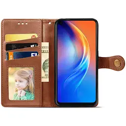 Шкіряний чохол-книжка GETMAN Gallant (PU) для Samsung Galaxy A15 4G/5G / M15 5G Коричневий - мініатюра 3