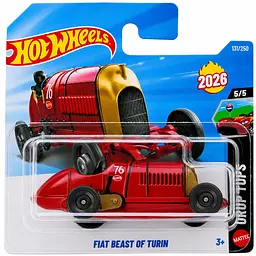 Базова машинка Hot Wheels Drop Tops Fiat Beast of Turin червона (5785) JJH48-N521