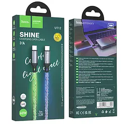 Дата кабель Hoco U 112 Shine Type-C to Type-C 60 W (1 m) Gray - мініатюра 6