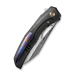 Ніж складаний туристичний WE Knife Ignio Mystery Box Ignio Mystery Box, (8.39 см) Damasteel (Hakkapella) / 6AL4V Titanium чорний - мініатюра 5