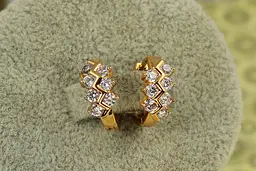 Сережки кільця Хuping Jewelry кільця самшит 1,2 см золотисті