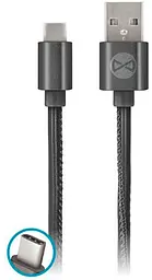 Кабель Forever Leather Cable USB Type-C 2A 1M Black