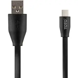 Кабель плоский Toto Flat Type C Usb 2.0 1 м чорний