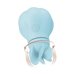 Вібратор Adrien Lastic Caress Blue з насадками для стимуляції ерогенних зон, які обертаються. - мініатюра 2