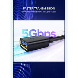 Дата кабель USB 3.0 AM/AF 1.0m US129 black Ugreen (10368) - мініатюра 8