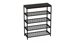 Полиця для взуття Слайм 4 Ferrum-decor 820x630x260 Чорний метал ДСП Венге Магія 16 мм (FRD-105161) - мініатюра 8