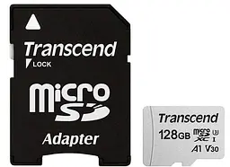 Карта пам'яті Transcend 128GB microSDXC UHS-I/U3 Class 10 300S A1 + SD-adapter (TS128GUSD300S-A)