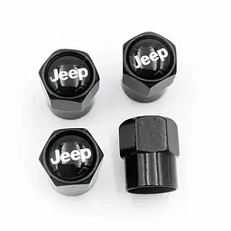 Ковпак вентиля колеса JEEP 4 шт Тюнінг Чорні - мініатюра 2