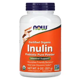 Пробіотики та пребіотики Organic Inulin Powder 227 g NOW vit0005062
