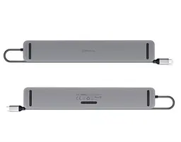 USB-хаб Real-el CQ-1000 USB3.0х3/USB-C/HDMI/VGA/RJ45/SD/TF/3.5 mm audio, 0.4m, Космічний сірий - мініатюра 4