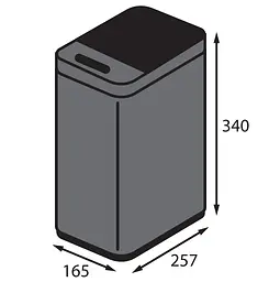 Відро для сміття сенсорне прямокутне Koer TC-020408-07 8 л graphite KR5590, Графит - мініатюра 5