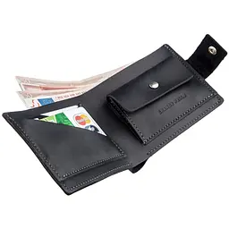 Компактне чоловіче портмоне у вінтажному стилі Grande Pelle 11228 чорний - мініатюра 9