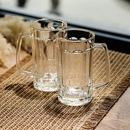 Набір кухлів для пива Yiwu Beer Stein скляних 2 штуки по 530 мл кружки для пива скло з ручками міцний посуд HP-17-60 - мініатюра 2