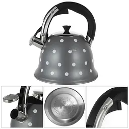 Чайник зі свистком Kamille KM-1099 2,5л сірий - мініатюра 2