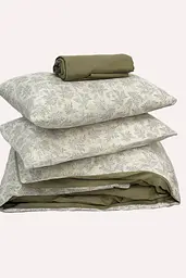 Комплект постільної білизни Ecotton полуторний 150х215 см сатин зелений (рис. 24308) (24803) - мініатюра 3