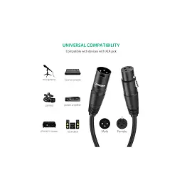 Кабель мультимедійний XLR M to XLR F 2.0m AV130 black Ugreen (20710) - мініатюра 5