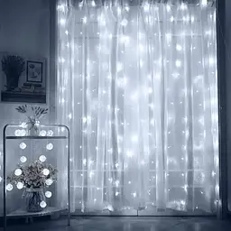 Гірлянда світлодіодна від мережі Штора CRT-011W 19562 3х2 м 300 LED холодна біла - мініатюра 2