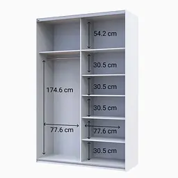 Шафа-купе Doros G-Caiser 1 ДСП/1 дзеркало/3 частини 160х60х240 см Білий (42002103) - мініатюра 2