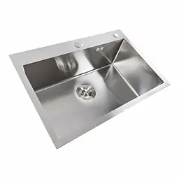 Кухонна мийка Platinum Handmade нержавійка 65x45 (сифон круглий 3.0/0.8) - мініатюра 2