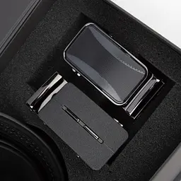 Подарунковий чоловічий набір Handycover 2512 (ремінь з 2 пряжками) чорний в коробці - мініатюра 4