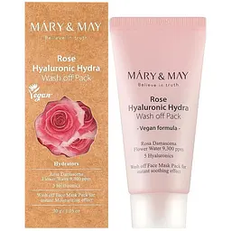 Зволожувальна глиняна маска Mary&May Rose Hyaluronic Hydra Wash off Pack 30 г (BT20223) - мініатюра 2