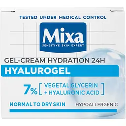 Уцінка. Крем-гель для обличчя Mixa Hydrating Hyalurogel для нормальної зневодненої чутливої шкіри 50 мл  - мініатюра 2