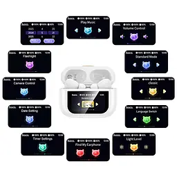 Бездротові TWS навушники Hoco EW88 Rampino with Touch Screen ANC White - мініатюра 6