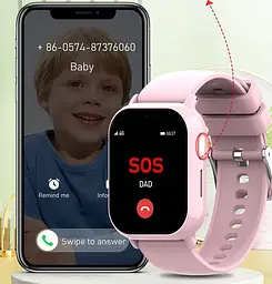 Дитячий смарт годинник Lemfo M05 4G з GPS трекером, відеодзвінками, SIM-картою, камерою, прослуховуванням, кнопкою SOS та геозоною для дітей Синій - мініатюра 10