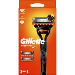 Станок для гоління чоловічий (бритва) Gillette Fusion5 з 2 змінними картриджами  - мініатюра 2