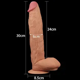 Фалоімітатор Legendary King Sized Realistic 29.5 см тілесний - мініатюра 9