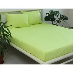 Простирадло на резинці з наволочками Tag Tekstil 180х200х20 Sunny Lime