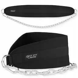 Пояс атлетичний для обтяження 4FIZJO Dip Belt 100 см Black (P-5905973402262)