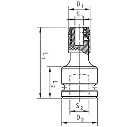 Адаптер Wurth 1/4" 4kt - 1/4" 6kt (071511 01) - мініатюра 2