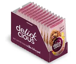 Вологий корм для собак Delickcious з індичкою та тропічними фруктами у вершковому соусі 80 г x 12 D6211501