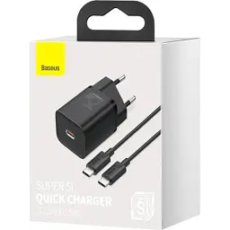 Зарядний пристрій Baseus 1xUSB 25W (USB-C) + Cable Type-C black (TZCCSUP-L01) - мініатюра 8