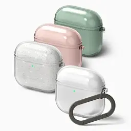Чохол з карабіном Ringke Air Glitter для AirPods 4 2024 Clear - мініатюра 3