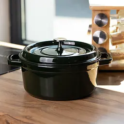Кокотниця чавунна емальована 4,5 л, малахіт Yongkang HP-FLG-11 green - мініатюра 2