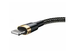 Кабель BASEUS Cafule Cable USB For Lightning 2.4A 1m Gold+Black (CALKLF-BV1) - мініатюра 3