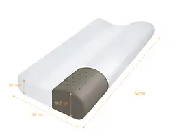 Подушка ортопедична Бамбукова Bamboo Pillow Qmed 52x32x11.5/ 9.5 см med0001391 - мініатюра 2