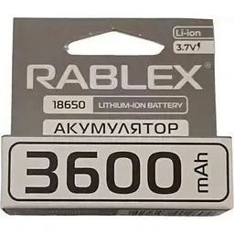 Літій-іонний акумулятор Rablex 18650 3600 mAh (Li-ion) 3.7 V Original - мініатюра 3